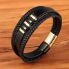 Stilvolles Herren Armband aus Leder mit Magnetverschluss