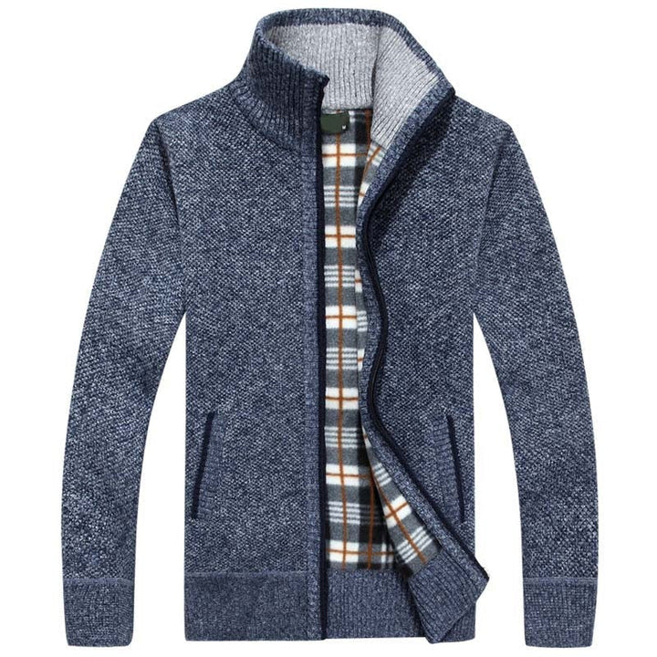 Herren Strickpullover mit Reißverschluss und Kapuze