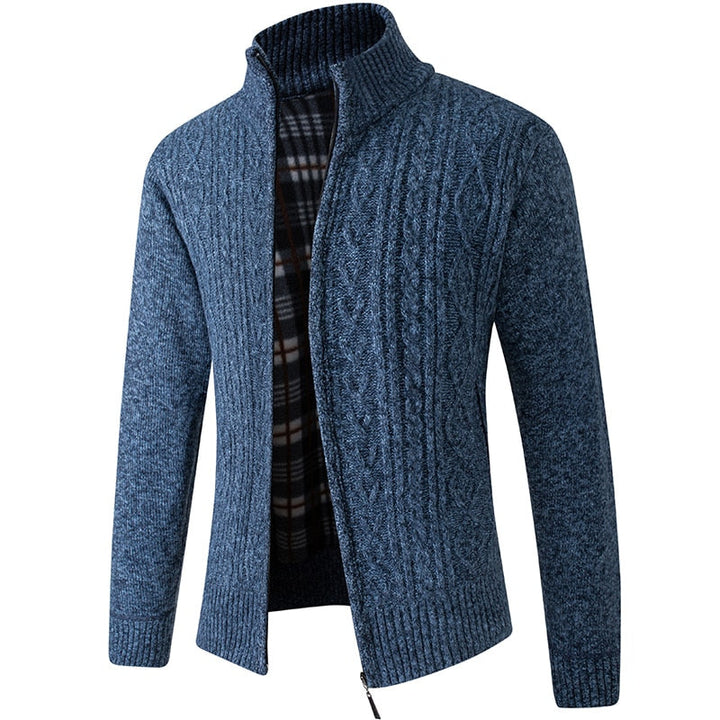 Herren Strickpullover mit Reißverschluss und Kapuze