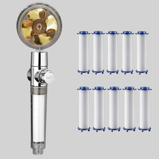 Duschkopf mit rotierendem Propeller und Hochdruck-Regeneffekt