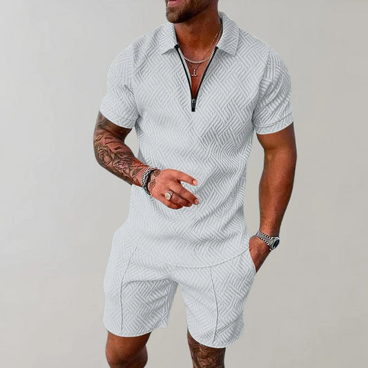 Stilvolle zweiteilige Herren-Sommer-Set mit Poloshirt und Shorts