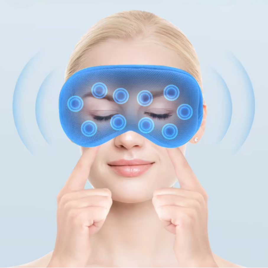 oog massage tegen hoofdpijn infrarood vermoeide ogen verhelpen. migraine verminderen met warmte brace. hoofd pijn verminderen