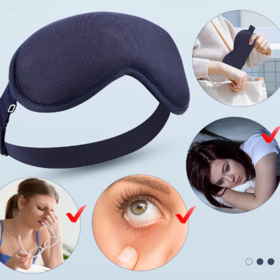 oog massage tegen hoofdpijn infrarood vermoeide ogen verhelpen. migraine of hoofdpijn verminderen met warmte brace.