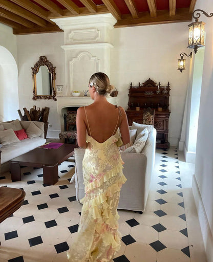 Rüschen-Maxikleid für Damen