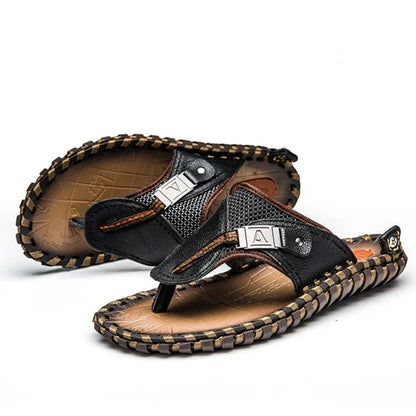 Stilvolle Herren-Leder-Zehensandalen