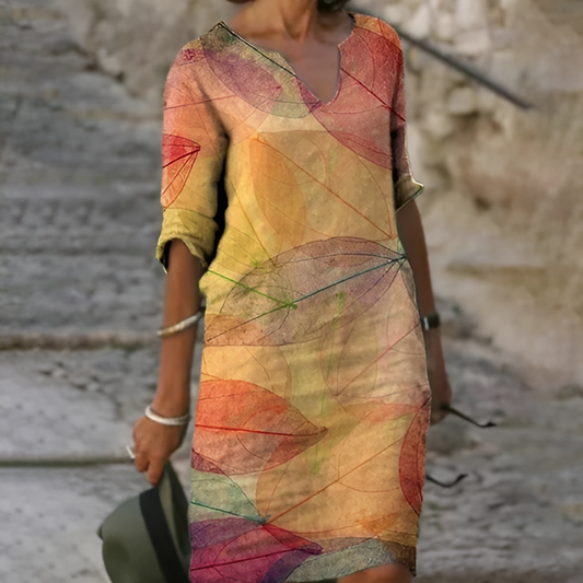 Müheloses und bequemes Boho-Kleid mit Blumenmuster und Rüschen