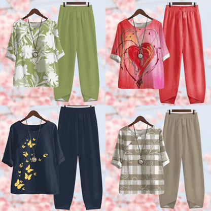 Zweiteiliges Set mit Vintage-Blumenmuster