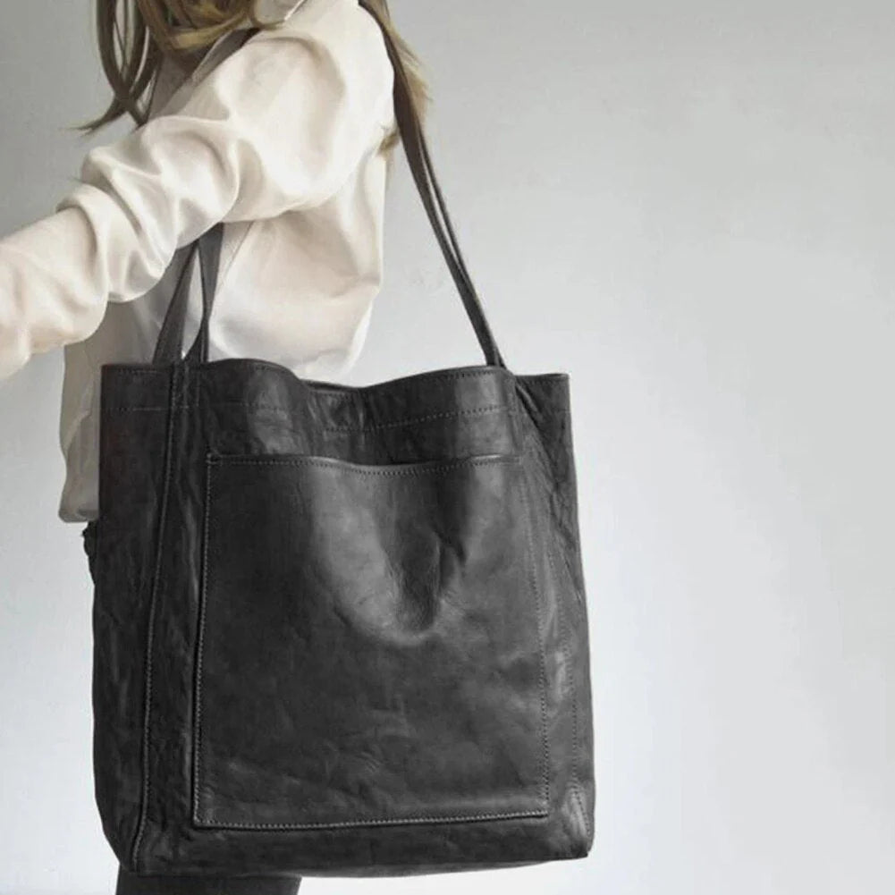 Luxuriöse vegane Leder-Tote-Schultertasche für Damen