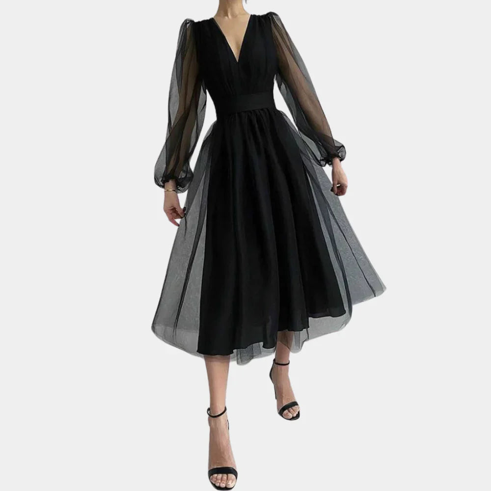 Vintage Midi-Kleid mit Spitzen-Details