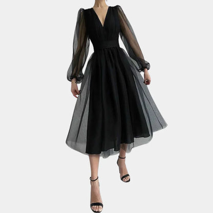 Vintage Midi-Kleid mit Spitzen-Details