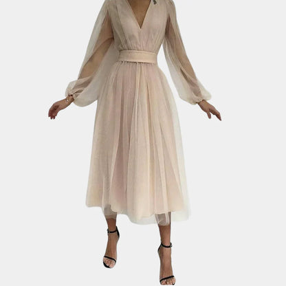 Vintage Midi-Kleid mit Spitzen-Details