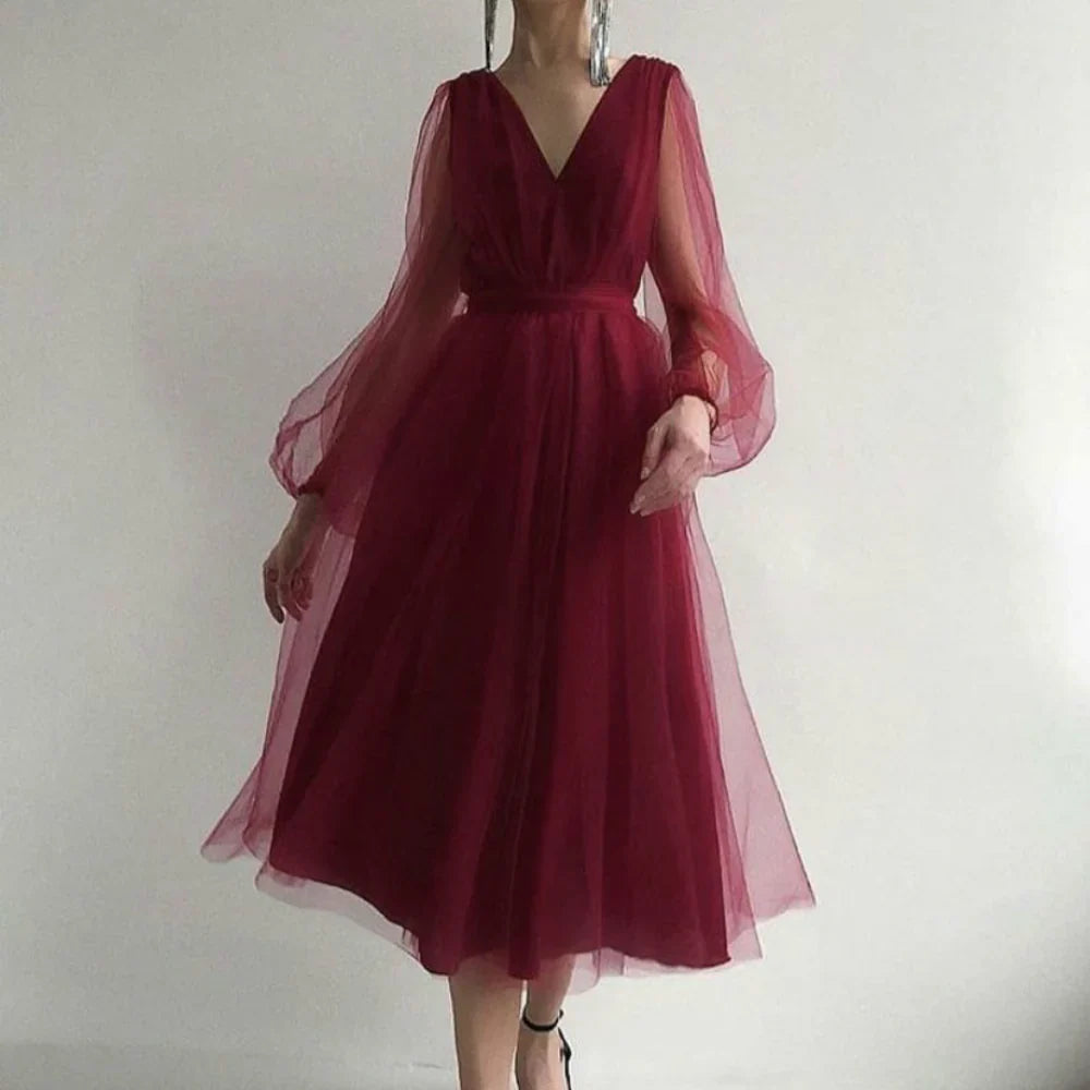 Vintage Midi-Kleid mit Spitzen-Details