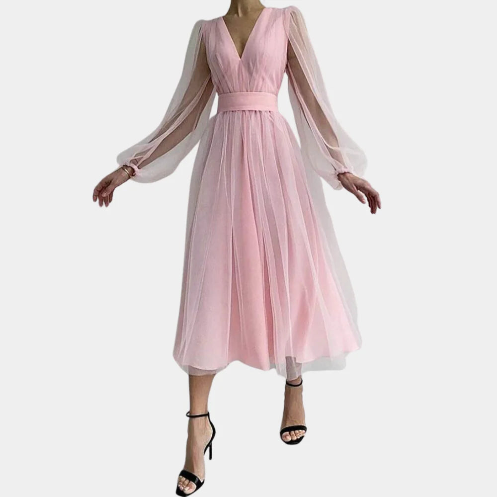 Midikleid mit Vintage-Spitzendetail