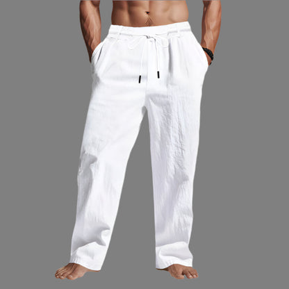 Relaxed Fit Leinenhose mit Kordelzug