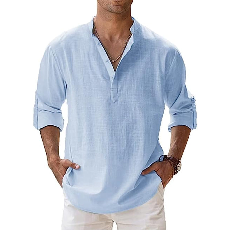 Henley-Stil Strandhemd für Herren