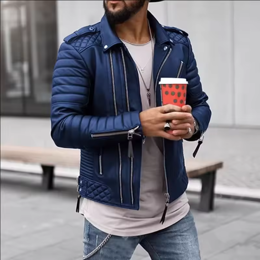 Zeitlose und robuste Herren Lederjacke