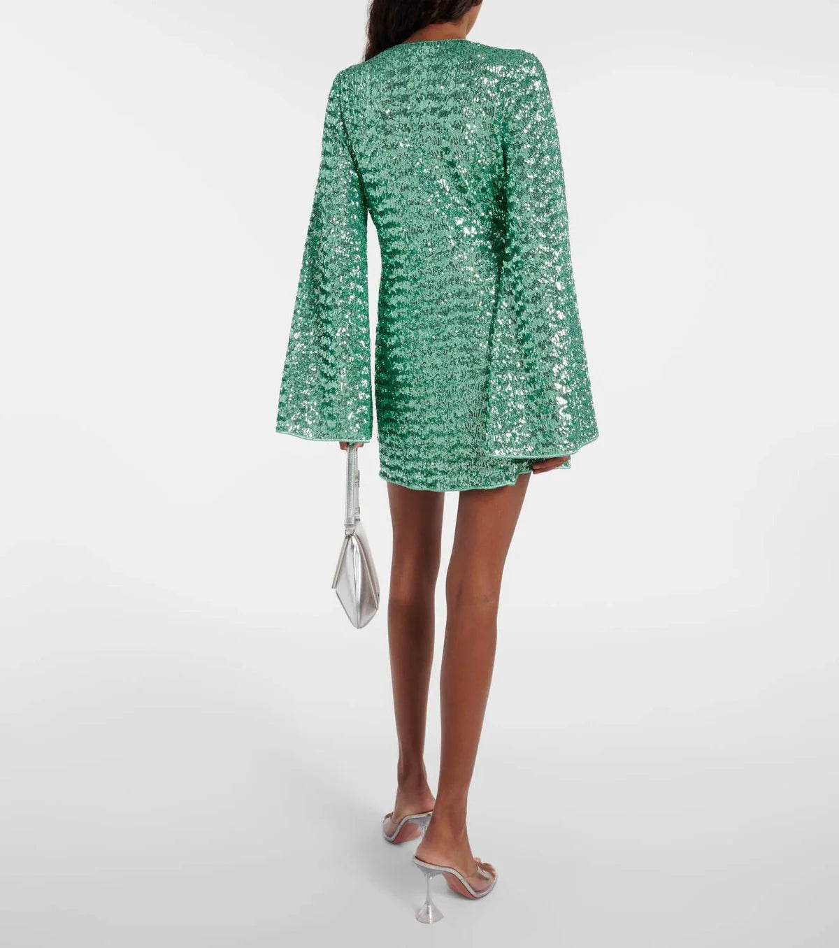 Glamouröses Partykleid mit Pailletten und V-Ausschnitt