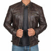 Robuste Herren-Motorradjacke mit Reißverschlusstaschen