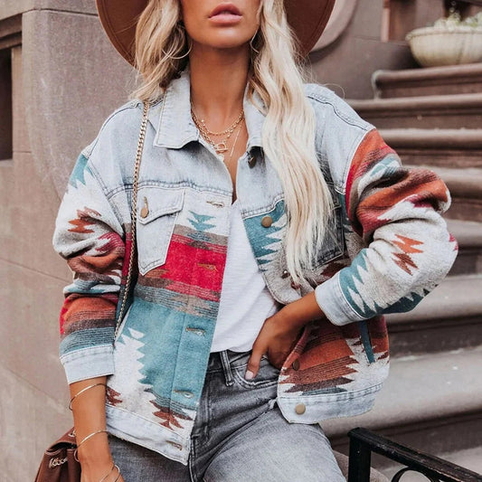 Retro-Jeansjacke für Damen