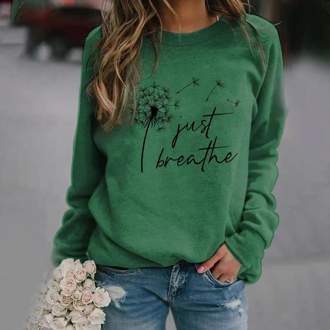 Elegantes Damen-Sweatshirt mit "Just Breathe"-Print