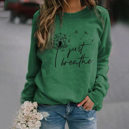 Elegantes Damen-Sweatshirt mit "Just Breathe"-Print