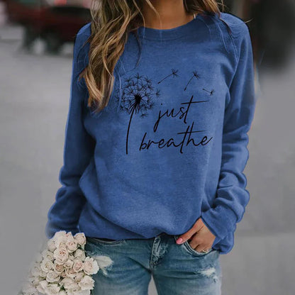 Elegantes Damen-Sweatshirt mit "Just Breathe"-Print