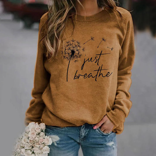 Elegantes Damen-Sweatshirt mit "Just Breathe"-Print