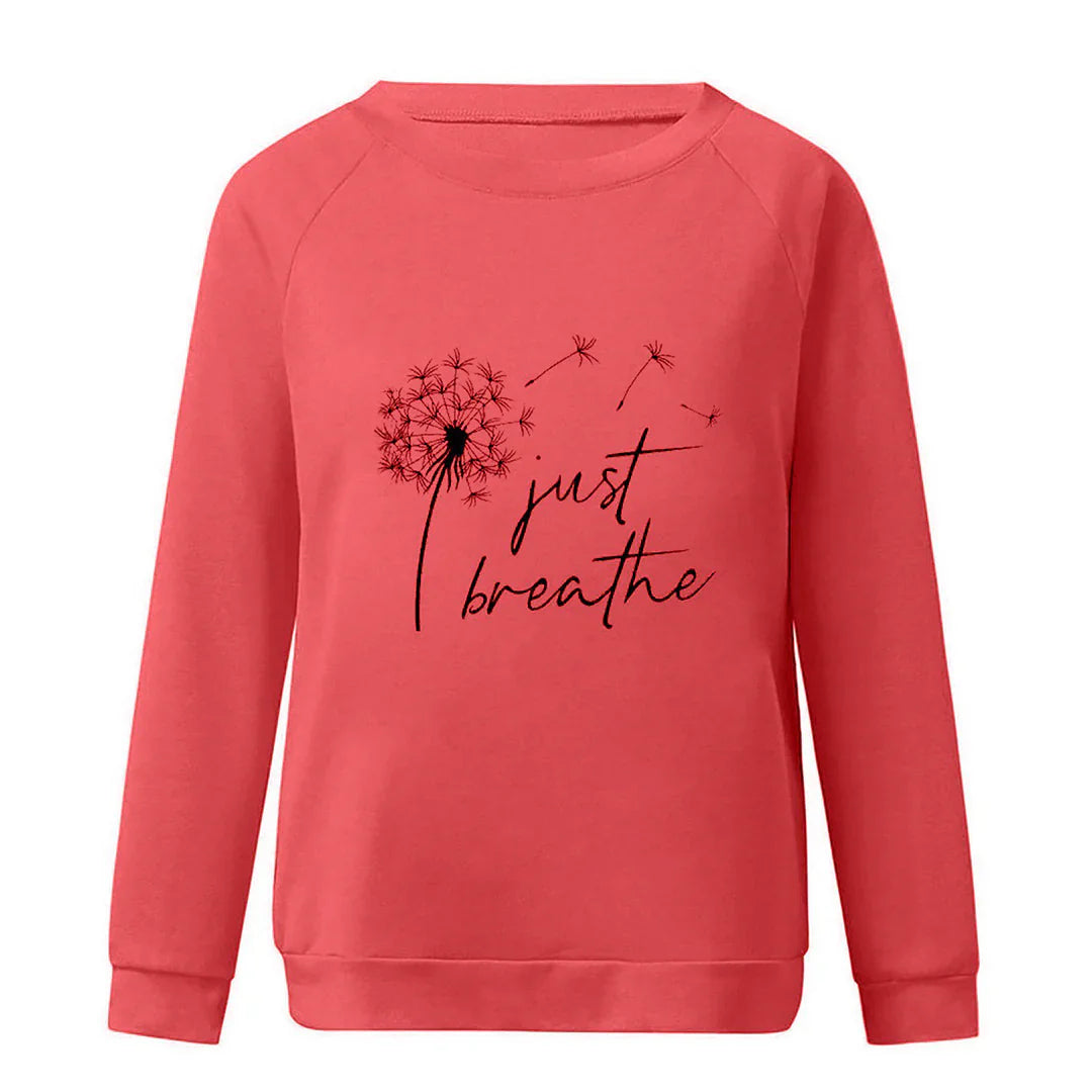 Elegantes Damen-Sweatshirt mit "Just Breathe"-Print