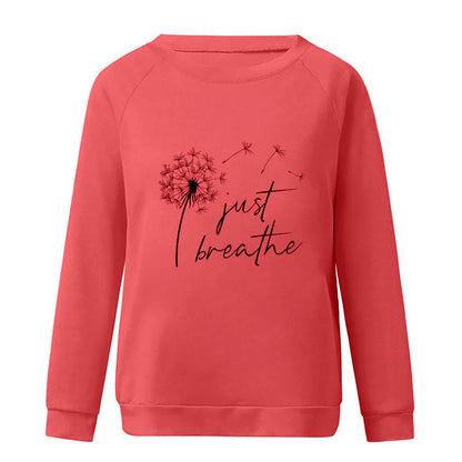 Elegantes Damen-Sweatshirt mit "Just Breathe"-Print