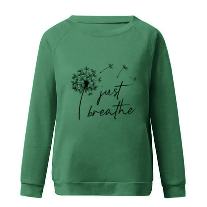 Elegantes Damen-Sweatshirt mit "Just Breathe"-Print
