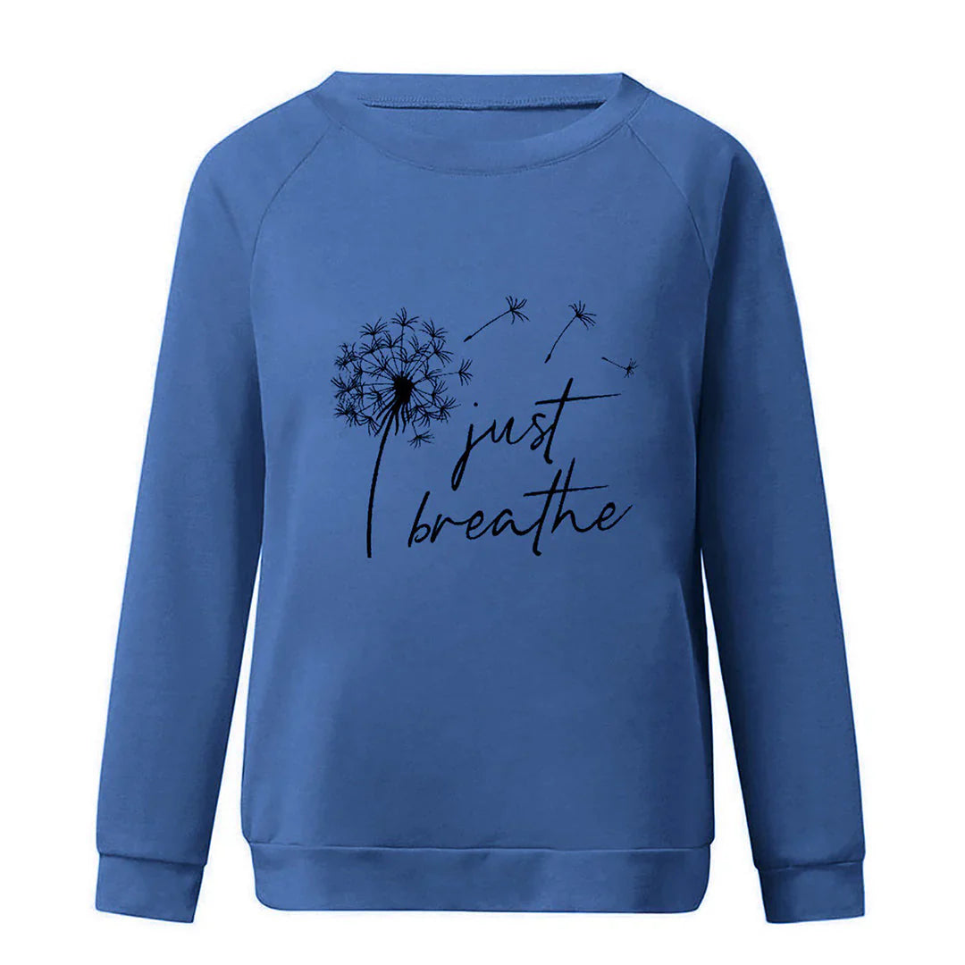 Elegantes Damen-Sweatshirt mit "Just Breathe"-Print