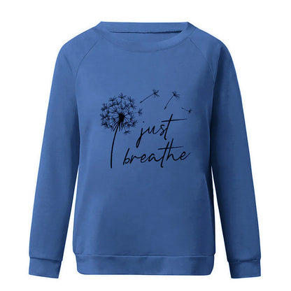 Elegantes Damen-Sweatshirt mit "Just Breathe"-Print
