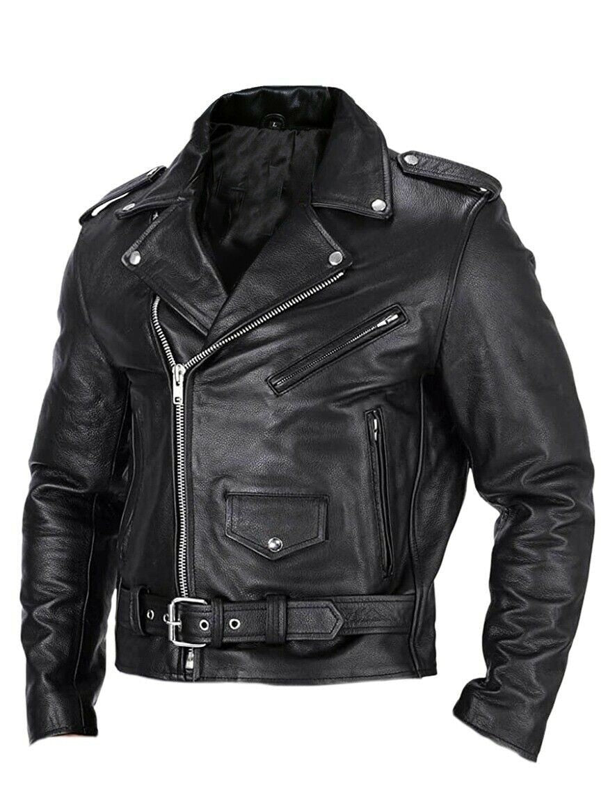 Herren-Motorradjacke mit Stehkragen