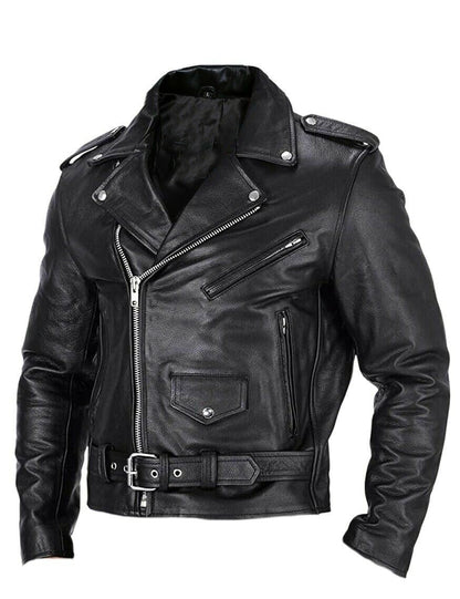 Herren-Motorradjacke mit Stehkragen