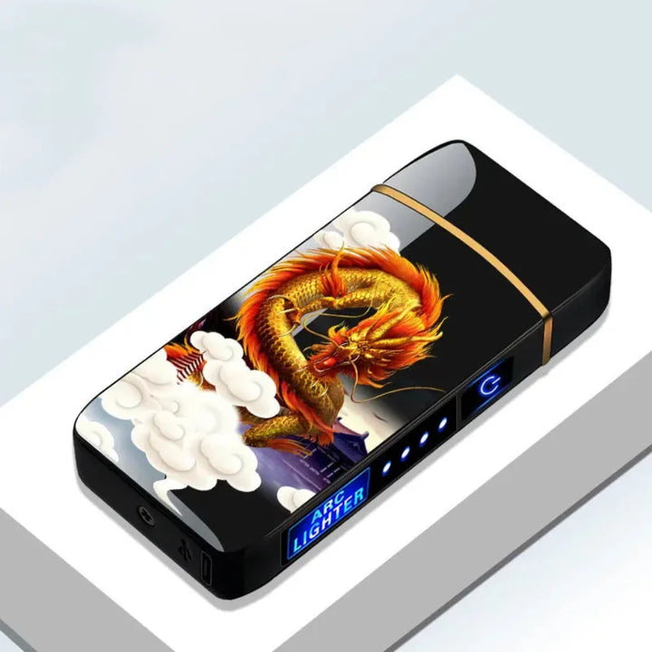Variant image for Rechargeable USB Plasma Lighter with wind-resistant Double Arch Flame – Stylish Metal Design for Indoor and Outdoor Use-4