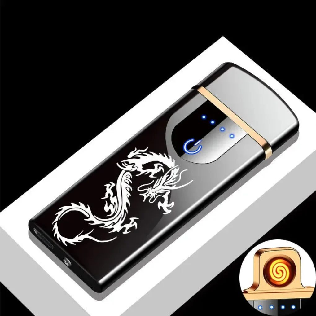 Variant image for Rechargeable USB Plasma Lighter with wind-resistant Double Arch Flame – Stylish Metal Design for Indoor and Outdoor Use-9