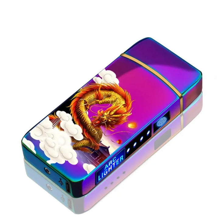 Variant image for Rechargeable USB Plasma Lighter with wind-resistant Double Arch Flame – Stylish Metal Design for Indoor and Outdoor Use-17