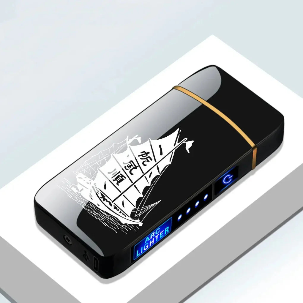 Variant image for Rechargeable USB Plasma Lighter with wind-resistant Double Arch Flame – Stylish Metal Design for Indoor and Outdoor Use-13