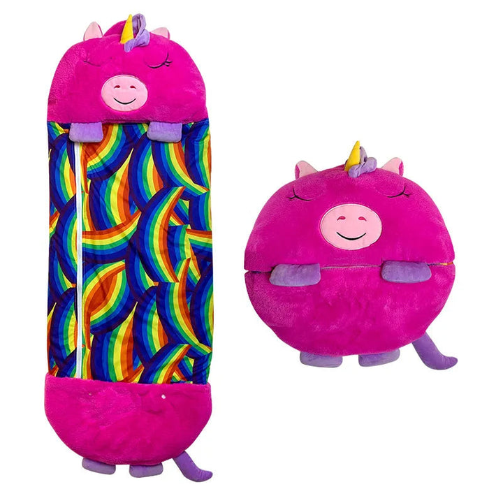 Kinder-Schlafsack und Kuscheltier in einem