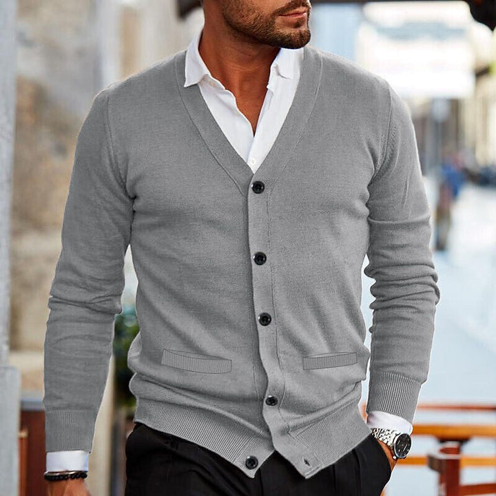 Herren-Strickjacke mit Knopfleiste und klassischem Design