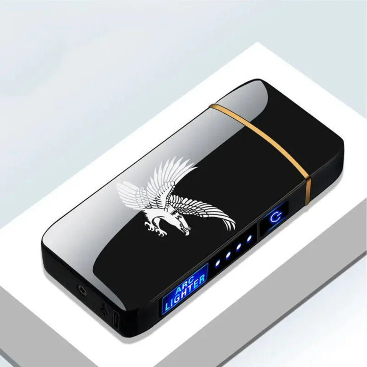 Variant image for Rechargeable USB Plasma Lighter with wind-resistant Double Arch Flame – Stylish Metal Design for Indoor and Outdoor Use-2
