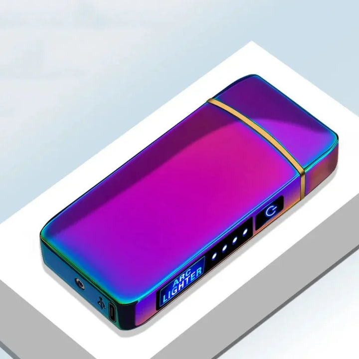 Variant image for Rechargeable USB Plasma Lighter with wind-resistant Double Arch Flame – Stylish Metal Design for Indoor and Outdoor Use-6