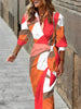 Sommerliches Maxikleid mit Wickeloptik und klassischem Kragen