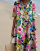 Frühlingshaftes, farbenfrohes, bequemes Kleid mit Blumenmuster