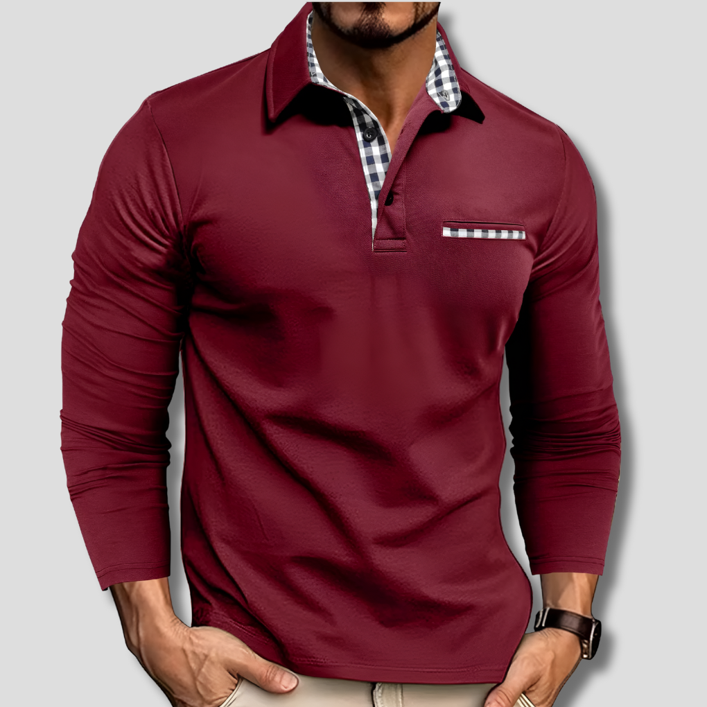 Klassisches Langarm-Sommerpolo für Herren