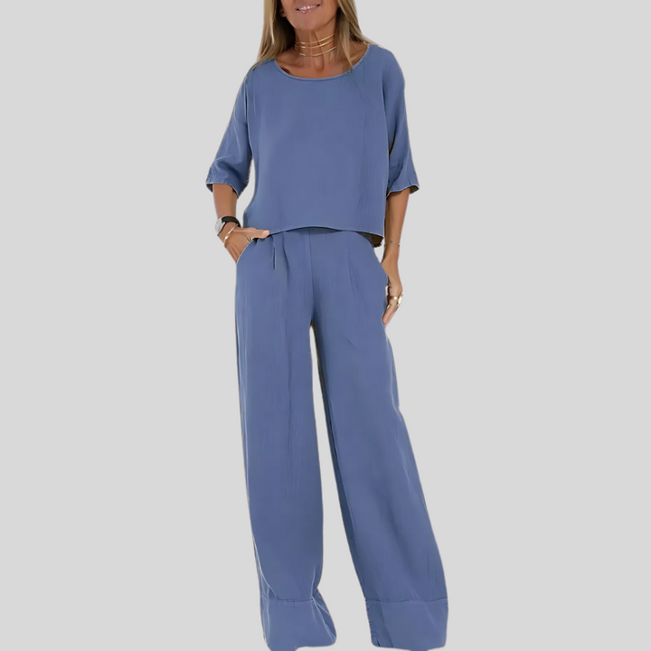 Zweiteiliges Set aus Leinenmischung im Relaxed Fit für Damen