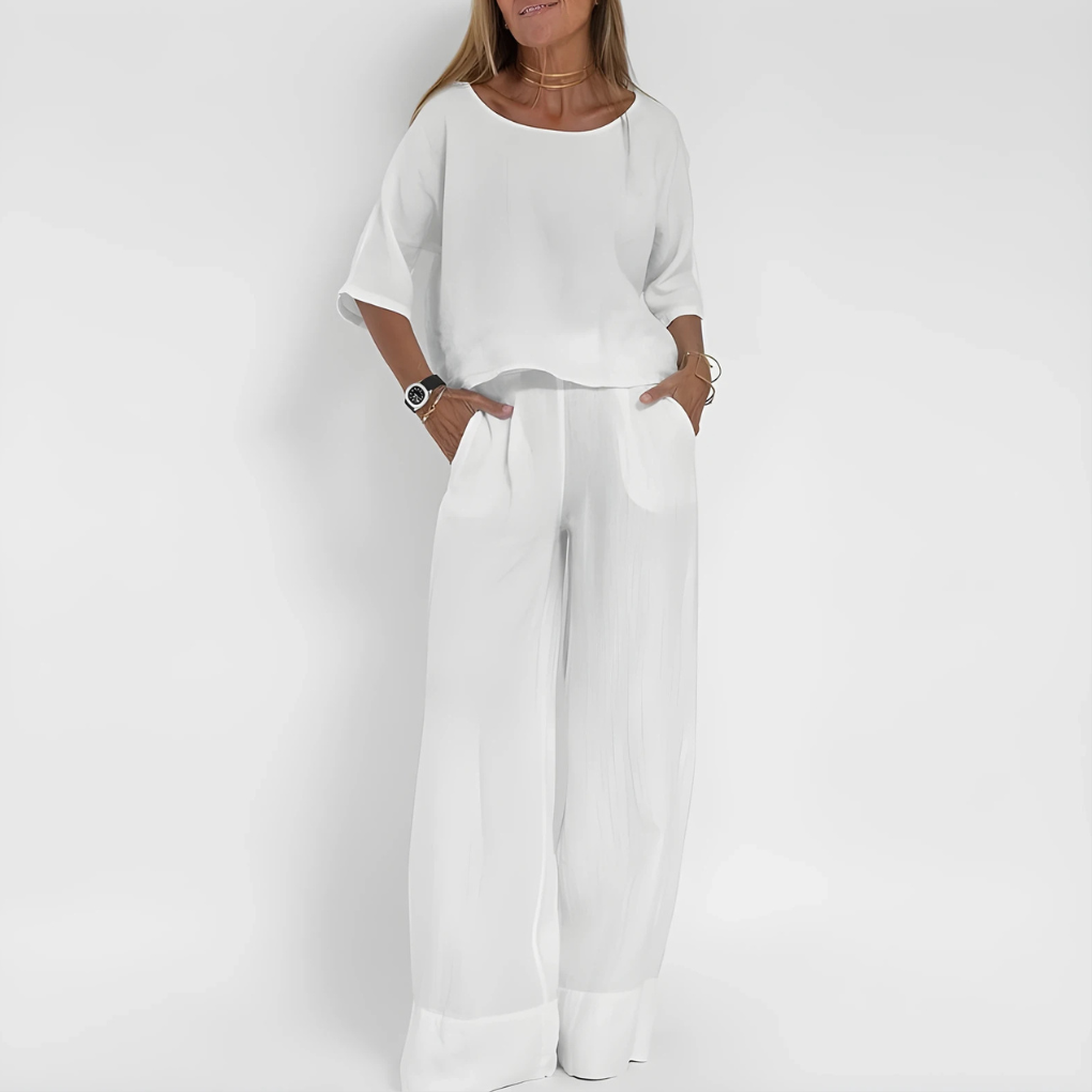 Zweiteiliges Set aus Leinenmischung im Relaxed Fit für Damen