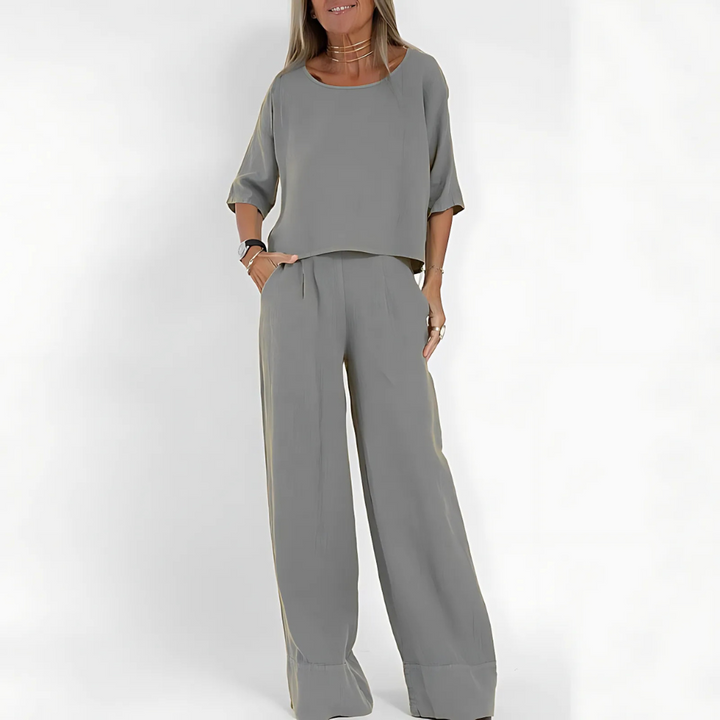 Zweiteiliges Set aus Leinenmischung im Relaxed Fit für Damen