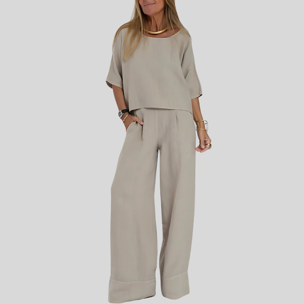 Zweiteiliges Set aus Leinenmischung im Relaxed Fit für Damen
