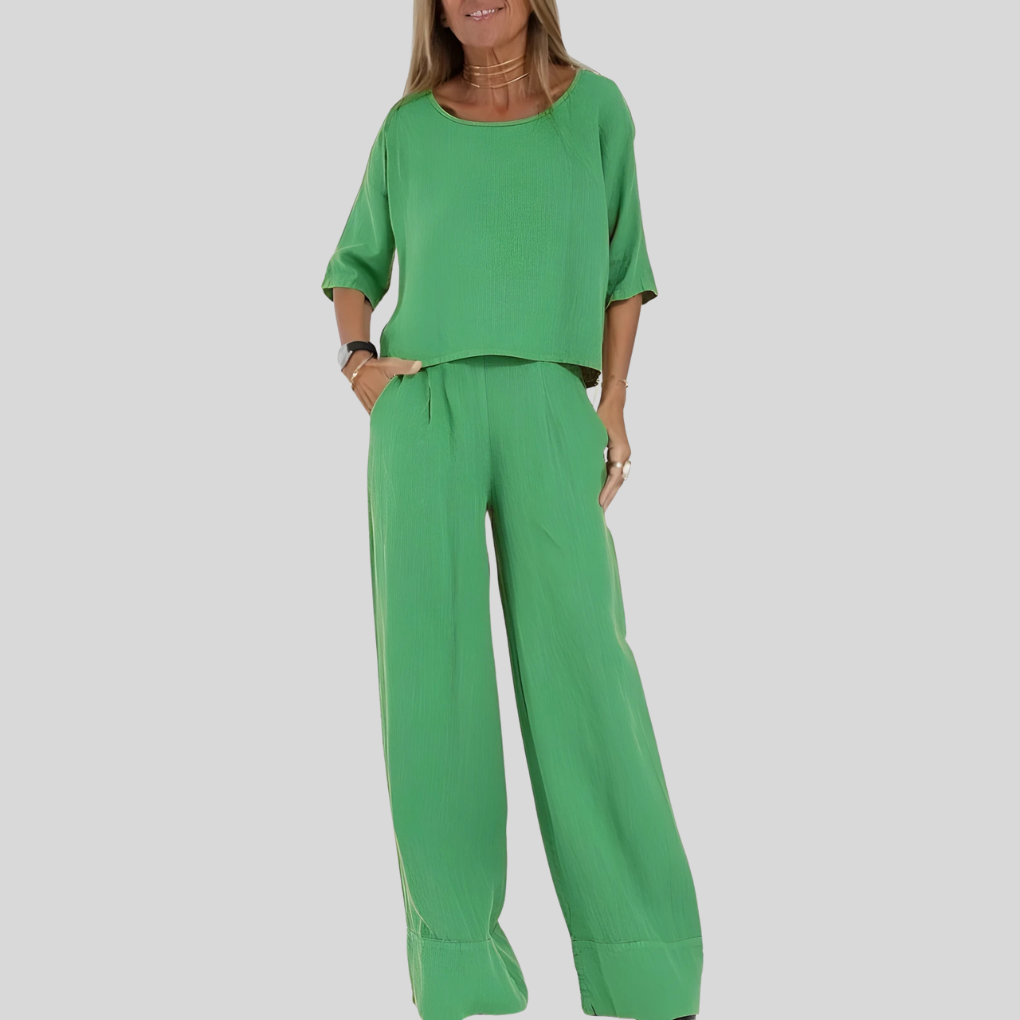 Zweiteiliges Set aus Leinenmischung im Relaxed Fit für Damen